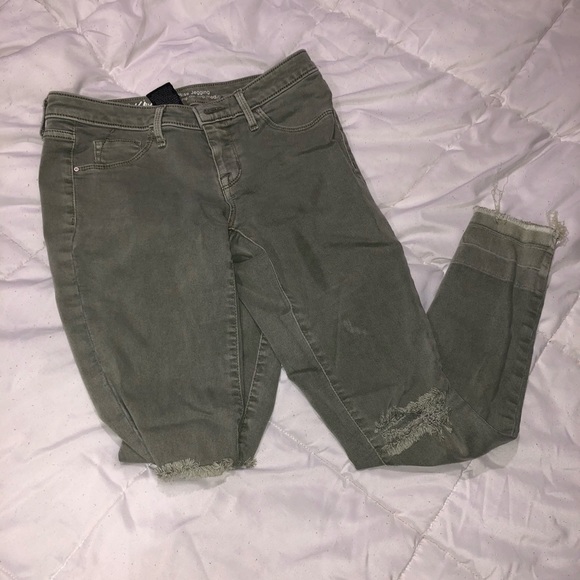 Olive green skinny jeggings - Picture 2 of 3